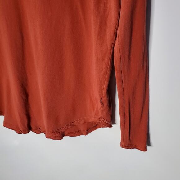 We the Free Dark burnt red oversized long sleeve top with Open Knit shoulders - Picture 8 of 8